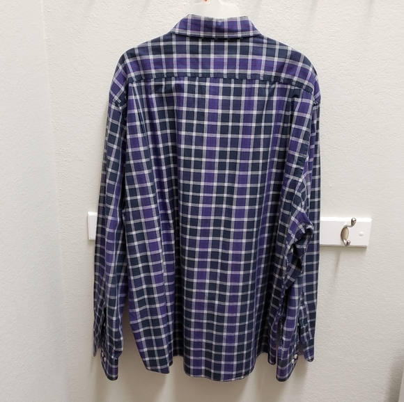 Nautica Mens XXL Purple Plaid Long Sleeved Shirt - Picture 4 of 5